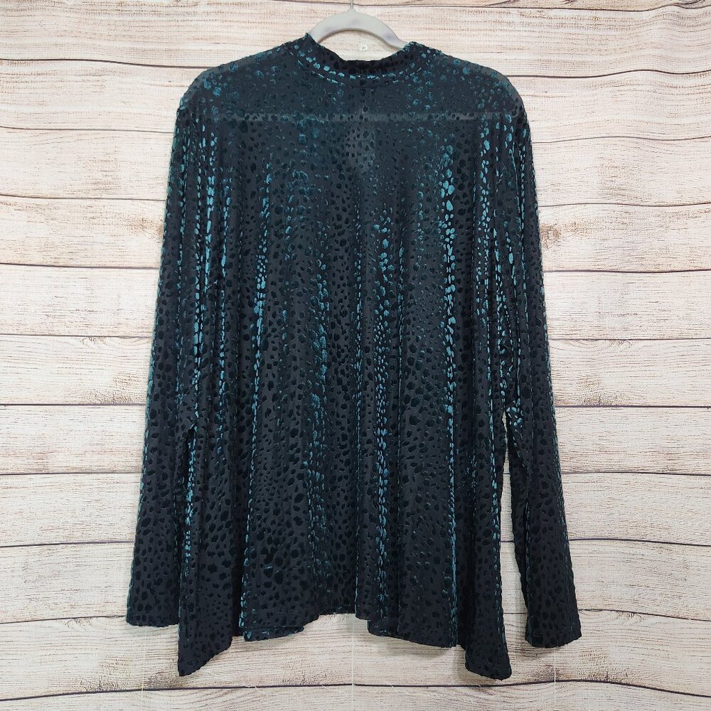 New With Tags Lane Bryant Velvet Burnout Mock Neck Top Decadent 26/28
